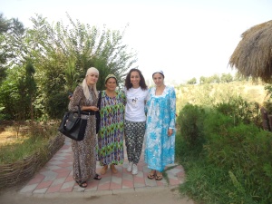 me and women Gharm Women's Resource Centre I met in Rasht Valley last month